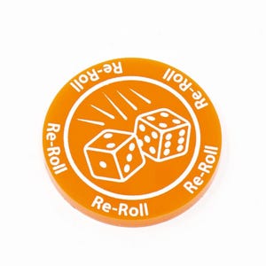 Blood Bowl と互換性のある Re-Roll トークン マーカー (片面)