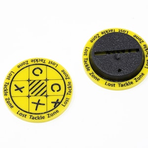 Single sided Lost Tackle Zone token marker compatible with Blood Bowl