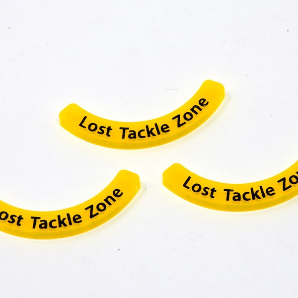 3x Lost Tackle Zone curved tab markers compatible with Blood Bowl