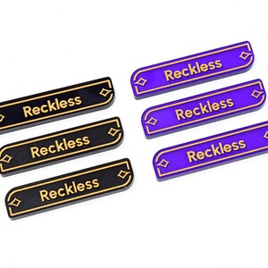 RECKLESS sleutelwoordherinneringstokens compatibel met LORCANA TCG