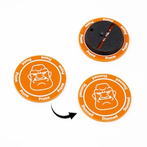 Double Sided Stunned/prone Token Markers Compatible With Blood Bowl Big ...