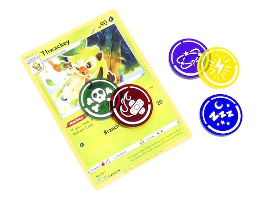 Condition Effects / Status Acrylic Tokens Compatible With Pokemon TCG - Etsy