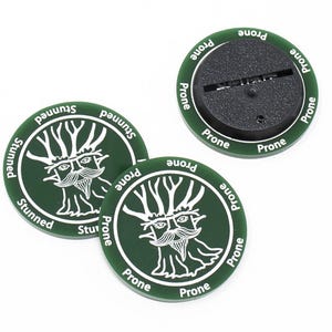Marqueur de jetons Treeman Big Guys Prone/Stunned (double face) compatible avec Blood Bowl