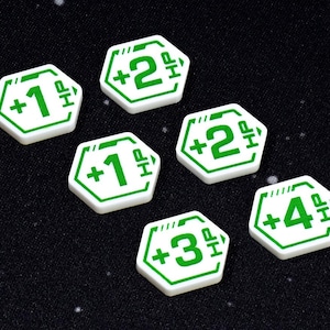 HP + Plus modifiers (double sided) tokens compatible with GUNDAM TCG