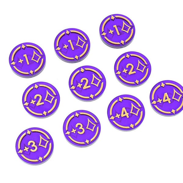 LORE / quest plus modifier tokens (double sided) compatible with Lorcana TCG