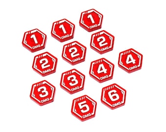 DAMAGE token set (double sided) compatible with GUNDAM TCG
