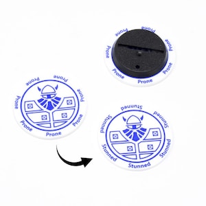 Double Sided Stunned/prone Token Markers Compatible With Blood Bowl Big ...