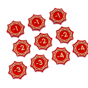 STRENGTH attack minus modifier tokens (double sided) compatible with Lorcana TCG