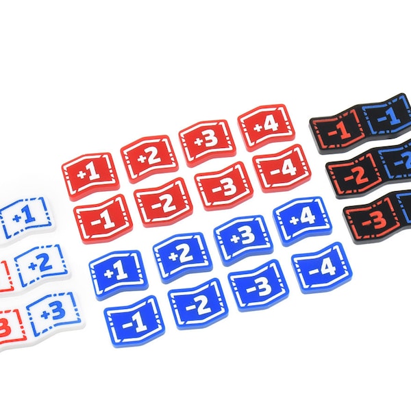 Modifier Bundle Pack Attack Power / Defence HP stackable tokens (Double Sided) compatible with Star Wars Unlimited TCG