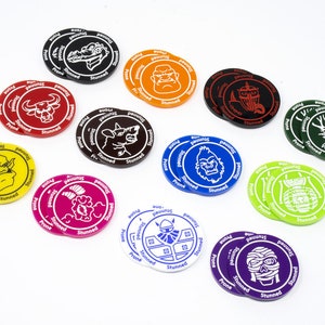 Double sided Stunned/Prone token markers compatible with Blood Bowl - Big Guys (troll, minotaur, ogre, yhetee etc)