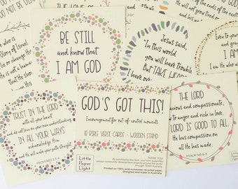 GOD'S GOT THIS Bible Verse Cards Pack + Bamboo Stand, Scripture Card, Christmas Gift, Christian Quote Card, Vision Board