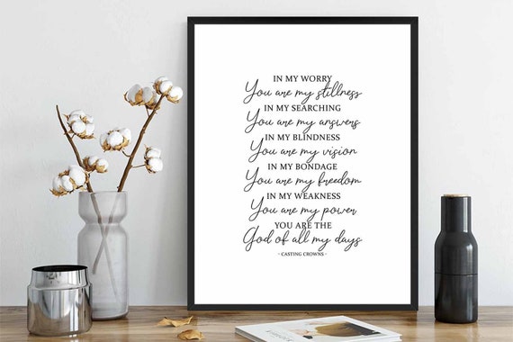 God Of All My Days Print Casting Crowns Song Lyric Artwork 