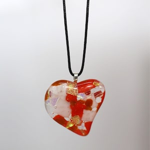 Orange heart pendant