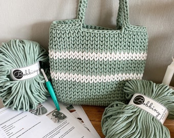 Set fai da te + istruzioni in TEDESCO per una borsa, shopper in punto maglia di Haekeltraum_byChristina