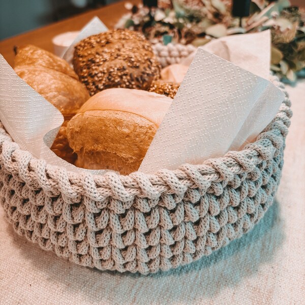 Häkelkorb „Brotkorb" Korb Utensilo Aufbewahrung Geschenkideen