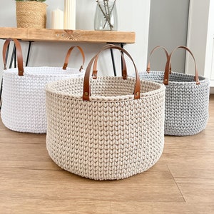 Crochet basket “Mila” Large basket Utensilo storage gift ideas Scandi