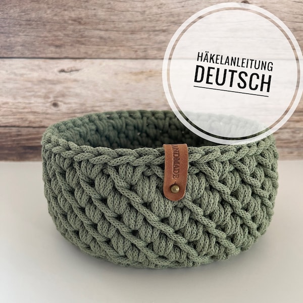 Instructions PDF en ALLEMAND pour un panier "motif pattes d'oie" - design by Haekeltraum_byChristina