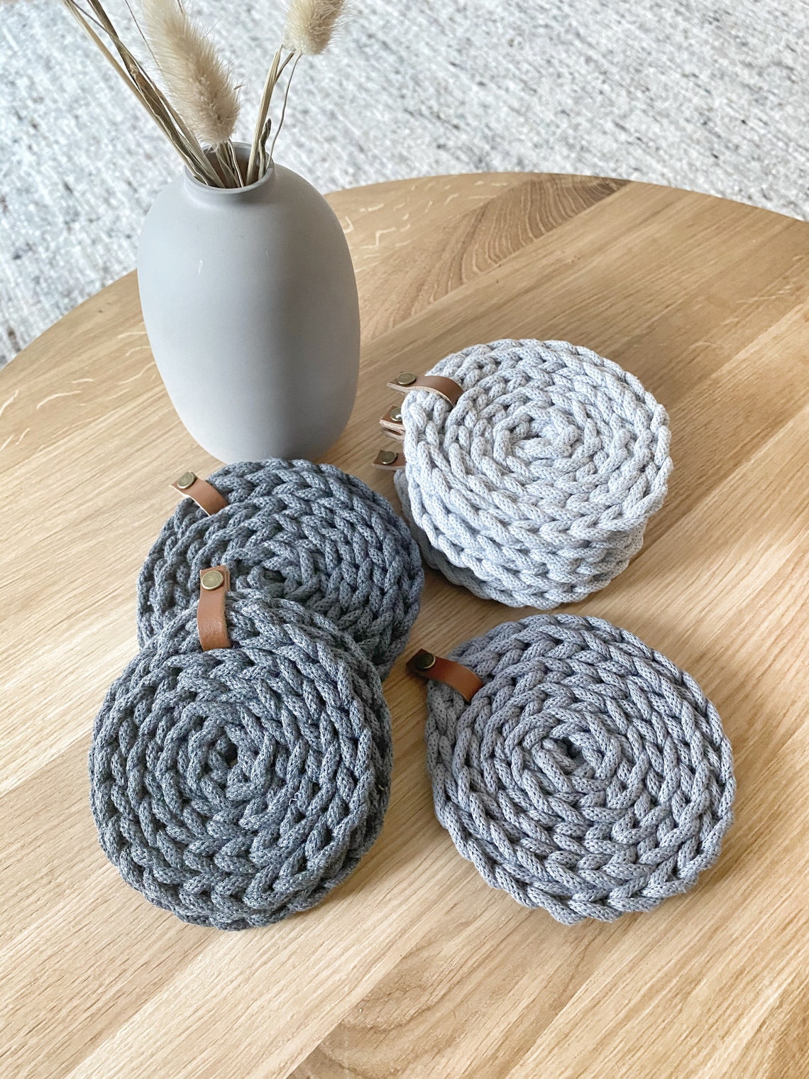 Coasters Round crocheted table mats square mats Etsy