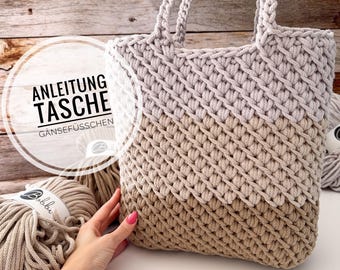 Instructions en allemand (PDF) pour un sac au crochet « Pattes d'oie » - Modèle de Haekeltraum_byChristina