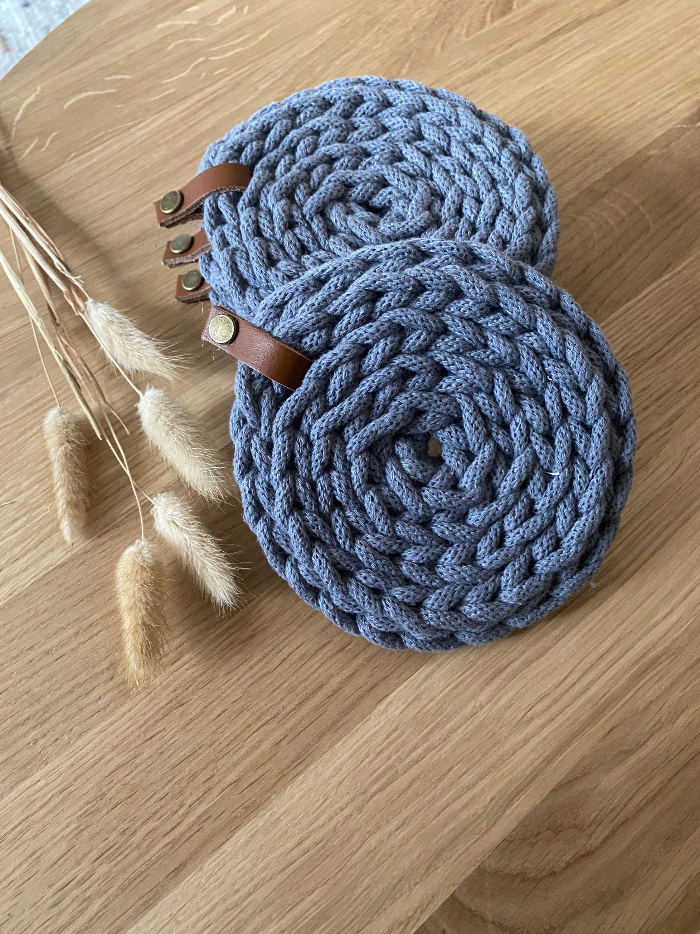 Coasters Round crocheted table mats square mats Etsy