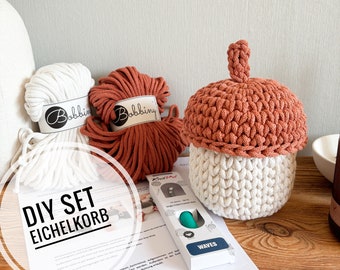 Set fai da te + tutorial video in TEDESCO per un cestino di ghiande - design di Haekeltraum_byChristina