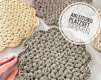 Instructions PDF (EN ALLEMAND) pour set de table « Jasmin » - Design par Haekeltraum_byChristina