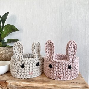 Crochet basket, "rabbit" children's room, bunny, utensil storage Easter basket