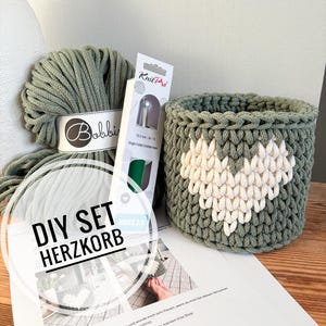 DIY Set+DEUTSCHE Videoanleitung für ein Korb im "Herzdesign" von Haekeltraum_byChristina