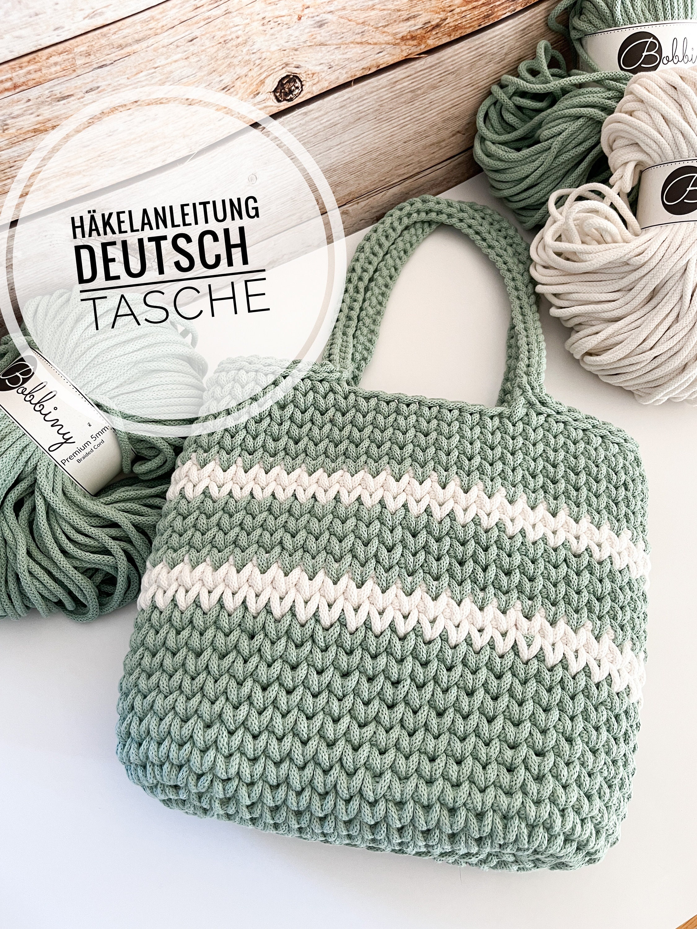 PDF GERMAN Instructions for a Crocheted Bag, Shopper Design by