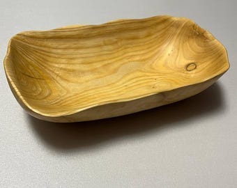 Handgefertigte rustikale Ahornholzschüssel Lebensmittelechter Holzteller für Obst, Süßigkeiten Trockensnacks Natürliche Küche Dekor handgefertigte Holzplatte