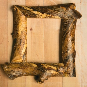Natural frame from wood Natural frame rustic style Rustic picture frame Wooden frame for farmhouse wall decor