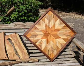 Hand-Made Pallet Wood Quilt Block Wall Hanging