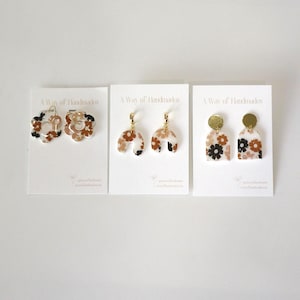 Handmade Floral Polymer Clay Earrings – Lightweight Statement Jewelry – Unique Gift for Her – A Way of Handmades