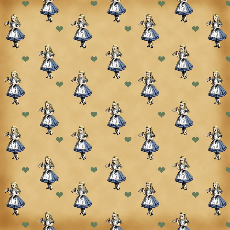 Alice in Wonderland Digital Papers 12 X 12 Scrapbook Papers - Etsy