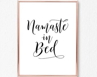 namaste in bed typography print quote prints funny yoga quotes funny bedroom decor above bed sign bedroom quotes - Bedroom Quotes namaste in bed typography print quote prints funny yoga quotes funny bedroom decor above bed sign bedroom quotes - Bedroom Quotes