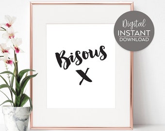 Bisous Quote Etsy