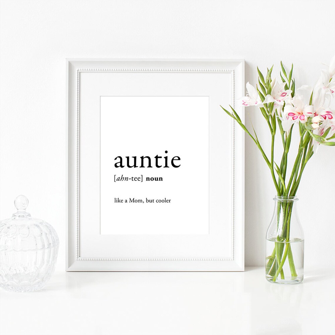 Auntie Definition Gift For Aunt Auntie Auntie Wall Art Etsy