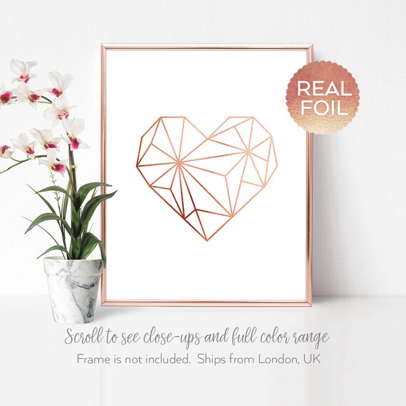 Rose Gold Wall Art Heart Image 0