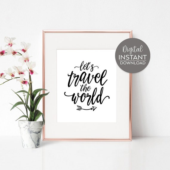 Let S Travel The World Travel Quotes Womens Travel Etsy