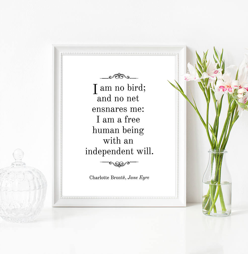 Jane Eyre / Inspirational poster / Gift for feminist / Quote Etsy