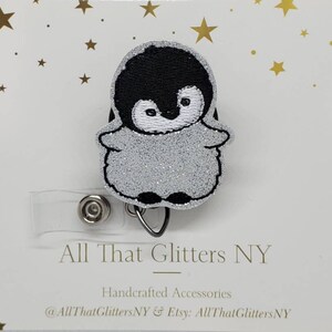 Penguin retractable badge reel, medical id badge reel, nurse badge reel, teacher badge reel, holidays, winter, pediatric staff, peds floor