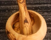 Olive wood Hand carved pestle and mortar 13cm