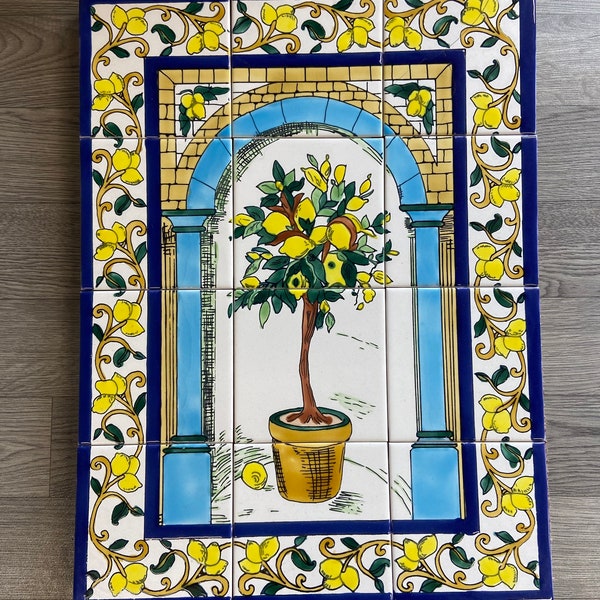 Beautiful  lemon tree backsplash orange tree bathroom tiles / kitchen tiles / garden tiles … Stunning colourful tiles