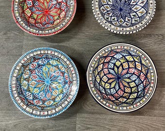 Handmade Ceramic Tunisian Bowl, Hand-Painted Serving Dish