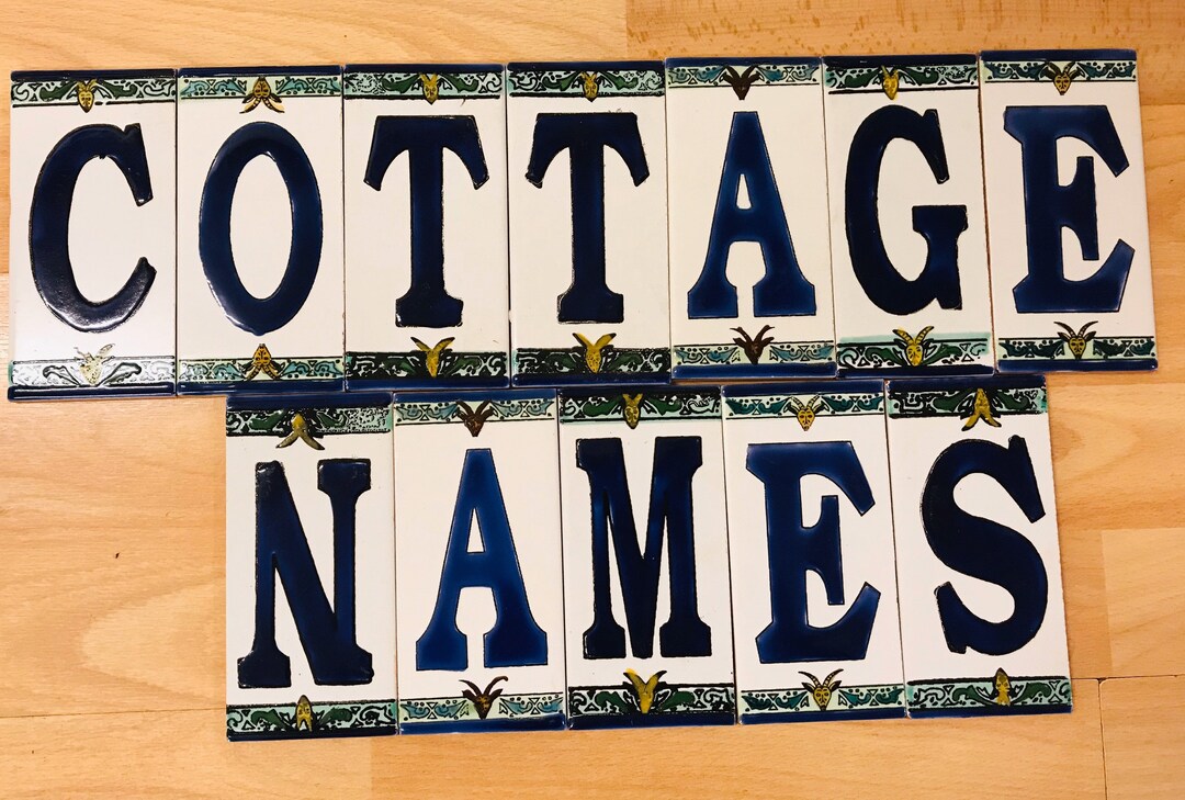 New Ceramic Tiles Letters Hand Painted Etsy UK