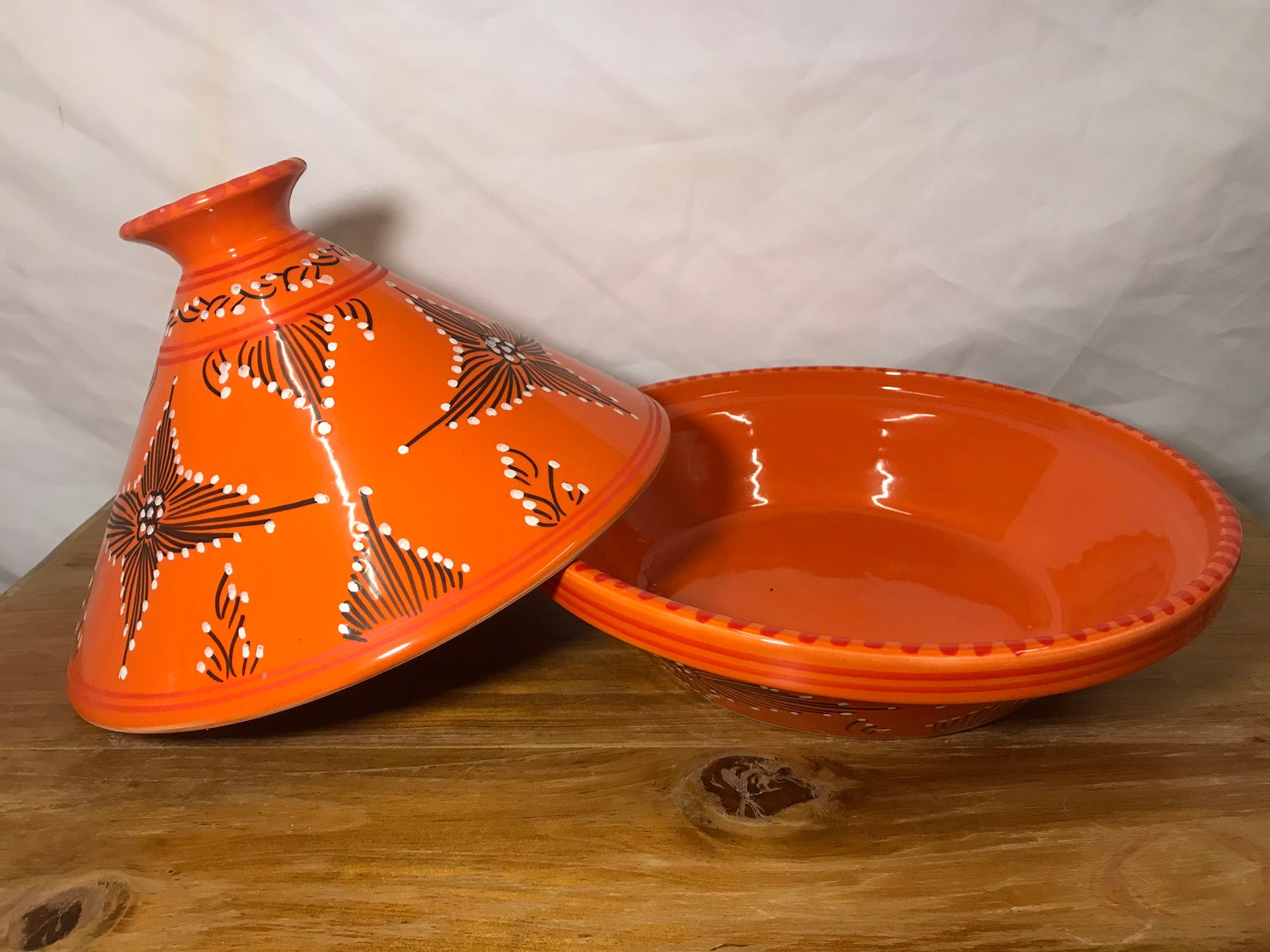 Tunisian large ceramic serving Tagine 28cm Etsy