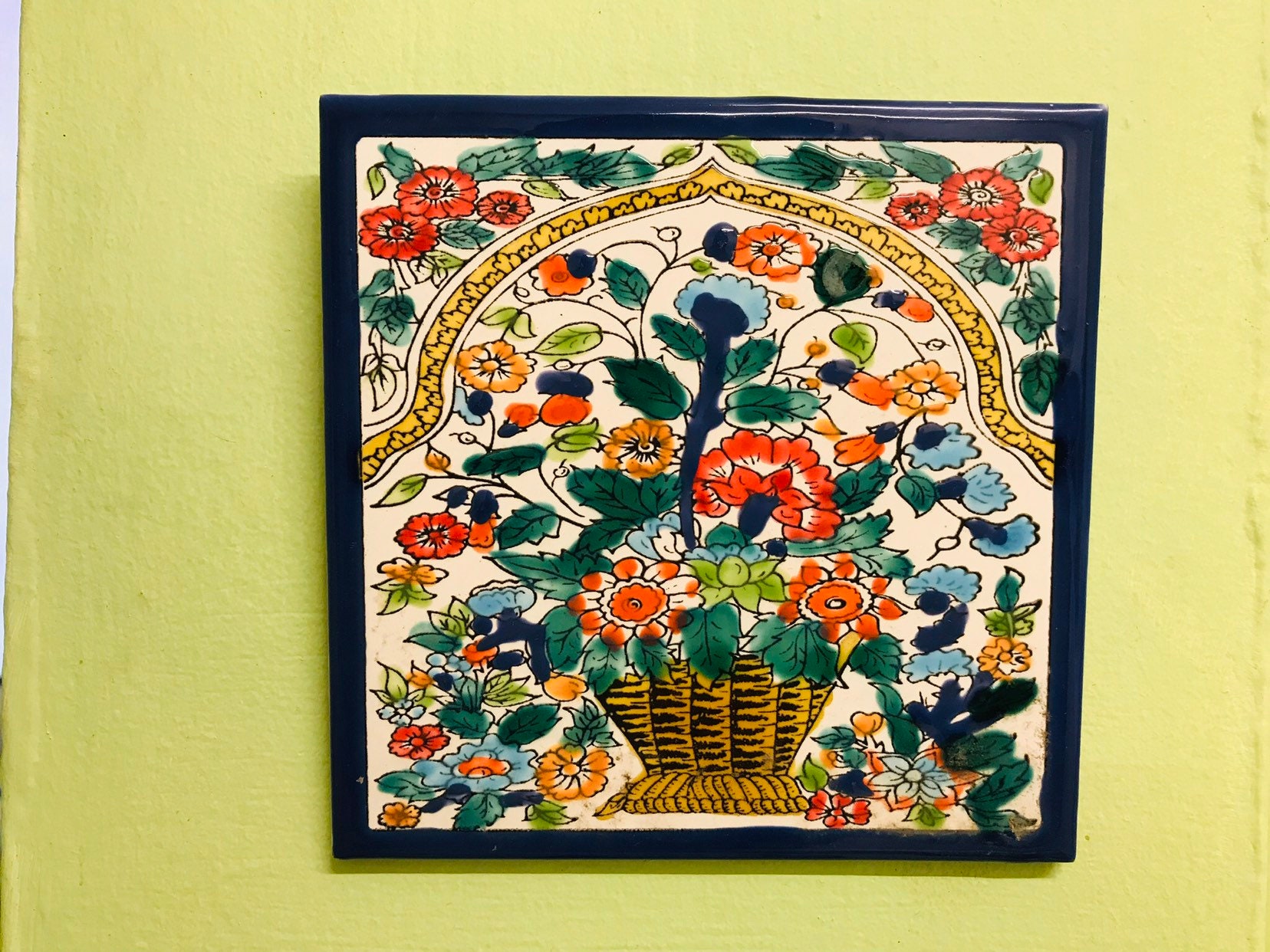 Small Vintage hanging tiles / Mediterranean design Etsy