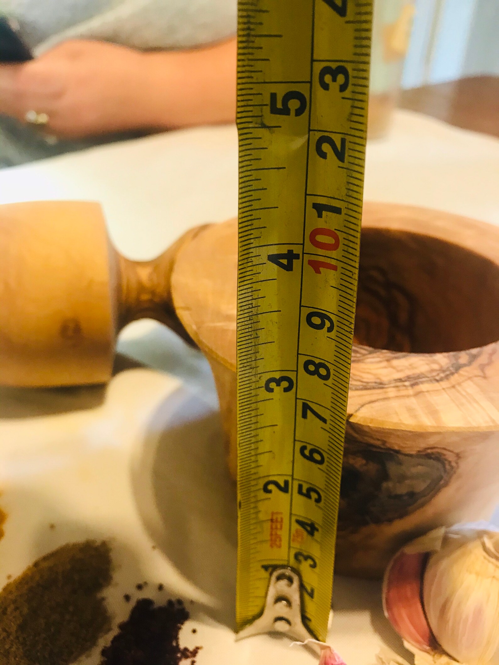 Large Garlic Crusher Olive Wood Hand Carved Pestle and Mortar Etsy