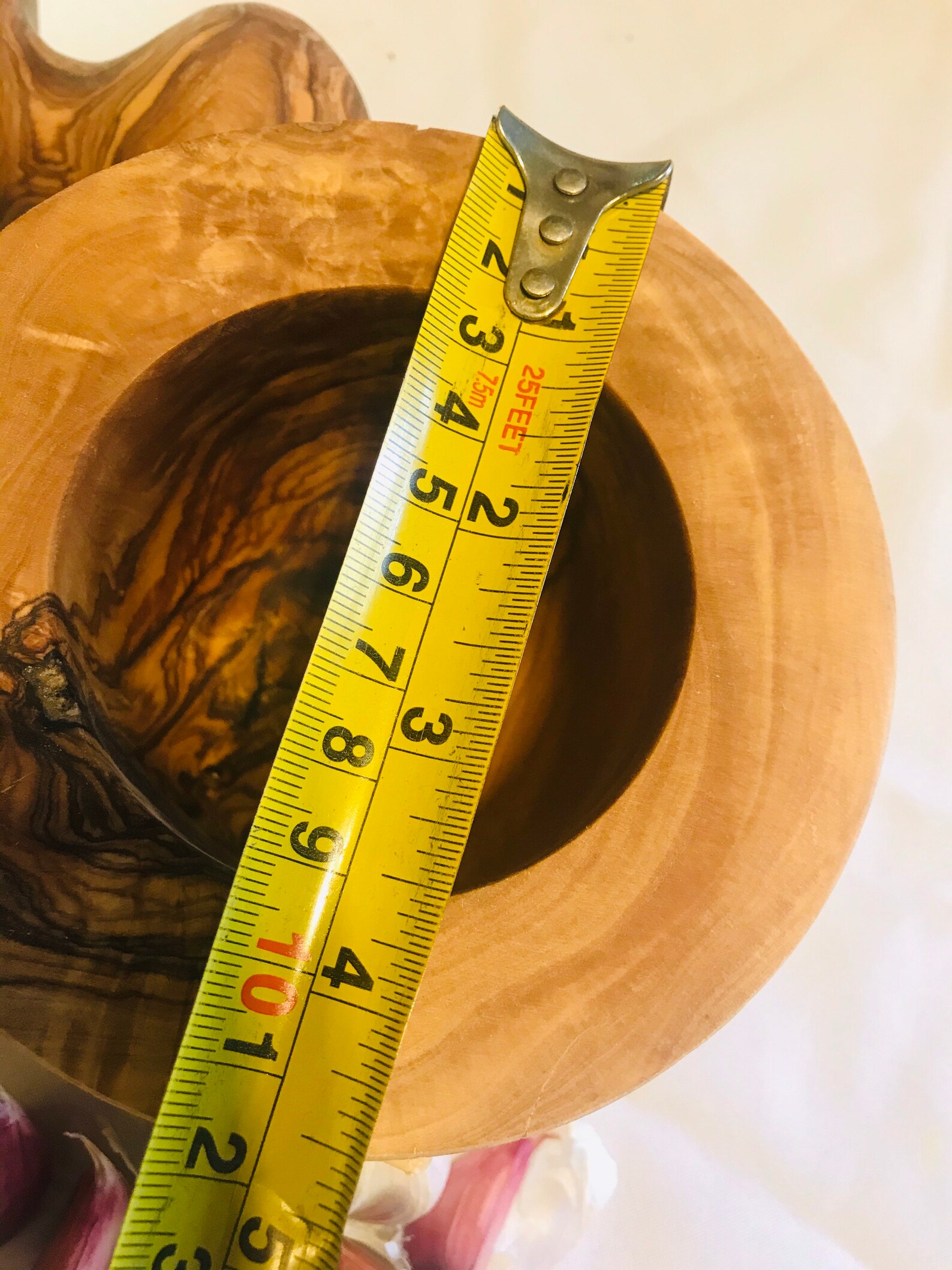 Large Garlic Crusher Olive Wood Hand Carved Pestle and Mortar Etsy