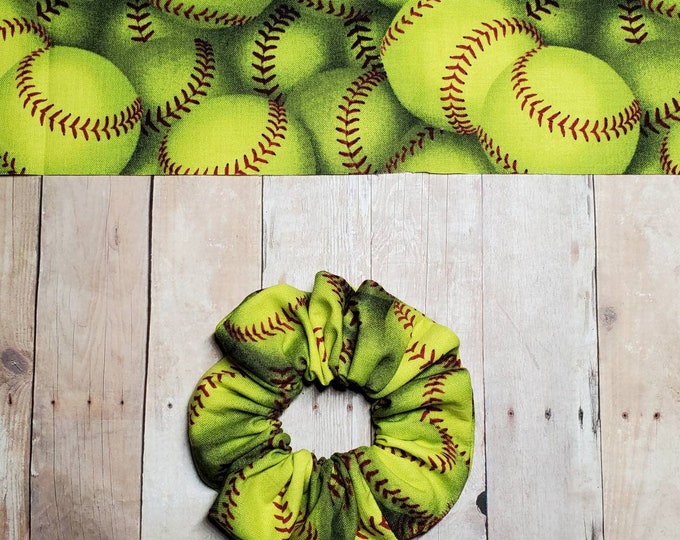 Softball Softball Hair Scrunchie Hair Scrunchies Softball Etsy